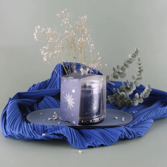 Heißer Verkauf 7,4 Oz Cloche Glaskerze mit Silberfolienetikett für Weihnachten