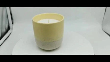 Großhandel 10,5 Unzen marmorierte Keramik-Duftkerze für Heimdekoration