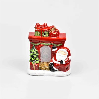 Amazon Hot Sale Weihnachtsmann-Kerze aus Keramik für Tischdekorationen